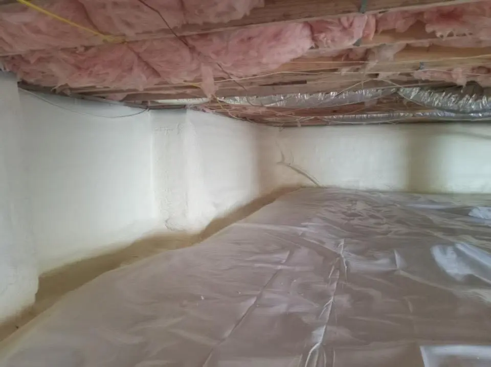 Crawl space encapsulation with closed-cell spray foam for Attic Insulation in Genoa